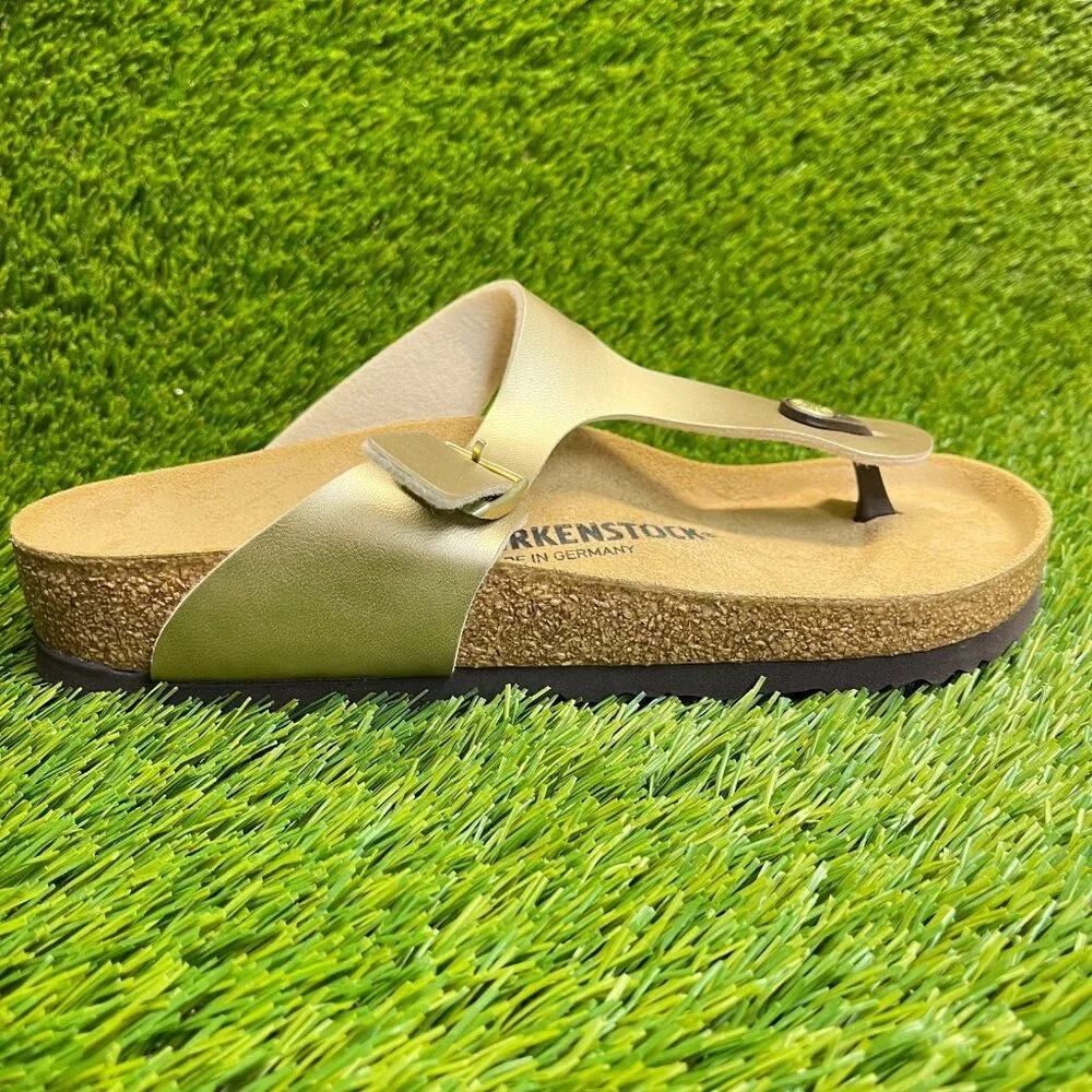 Birkenstock Gizeh Birko-Flor Womens Size 8 Gold Beach Outdoor Thong Sandals